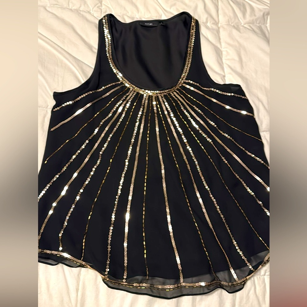 APT 9 Women’s sequin black tank